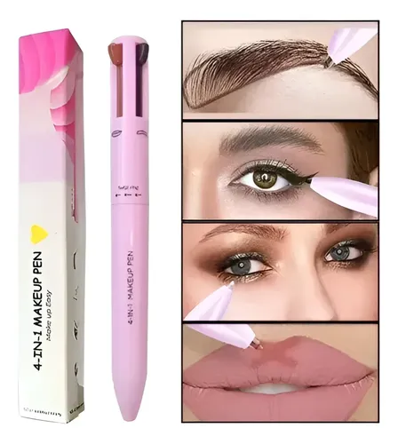 Lapiz Maquillaje 4 En 1 Delineador Ojos Cejas Labios Ilumina