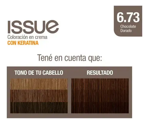 Issue Kit Tintura En Crema Keratin Color Tono 6.73 Chocolate dorado