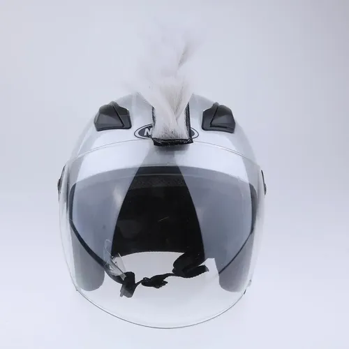 Peluca Casco À Moto Punk Trajes Decoracion De Cascos Gris