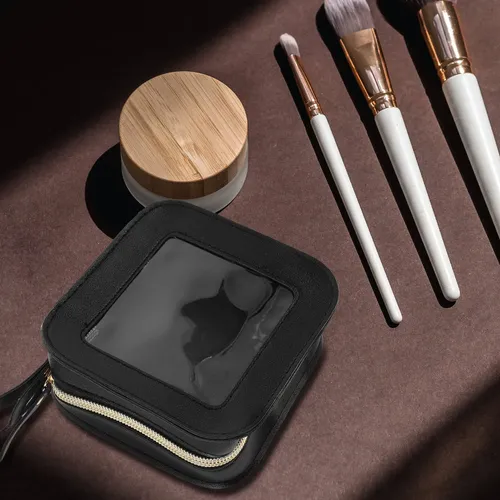 Neceser De Maquillaje Transparente Con Zipper Para Viaje