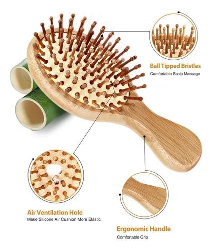 Pack De 2 Cepillos Para El Cabello Bundlepro Con Cerdas Natu