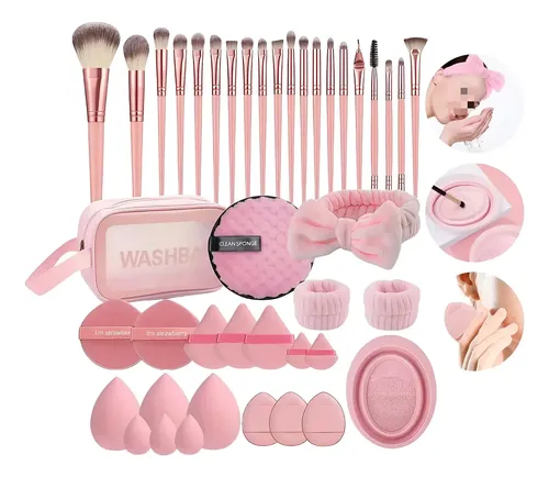 Juego De Herramientas De Belleza De 56 Piezas: Limpiador Fac