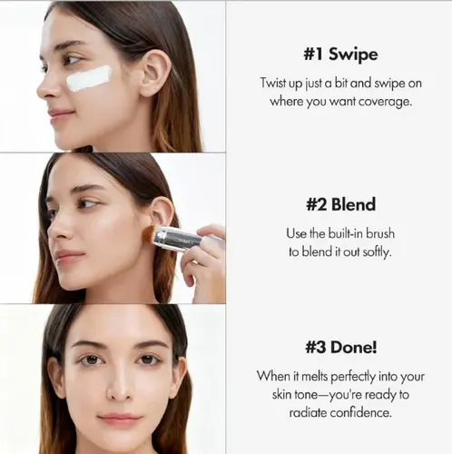 Base Facial Iluminadora Coreana Elroel Blanc Cover, 2 Unidad