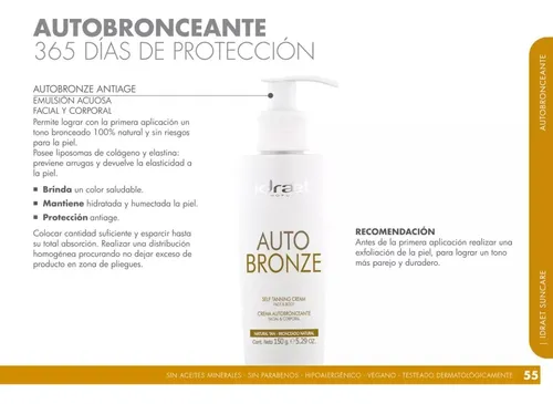 Auto Bronze Idraet 150gr. Autobronceante Facial Y Corporal.