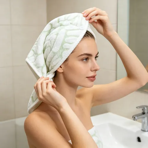 Gorro De Baño En Forma De Z, Suave, De Forro Polar, A Rayas,