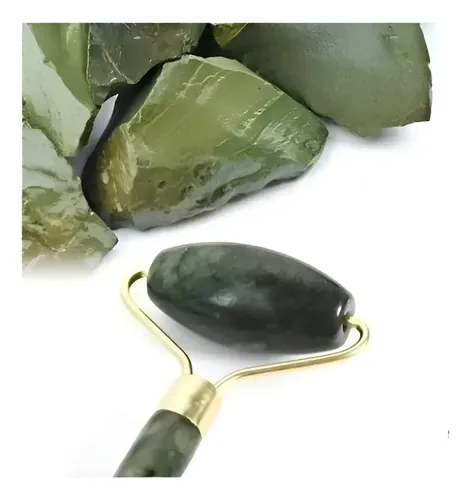 Masajeador Doble Rodillos Piedra Jade Facial Corporal Oferta