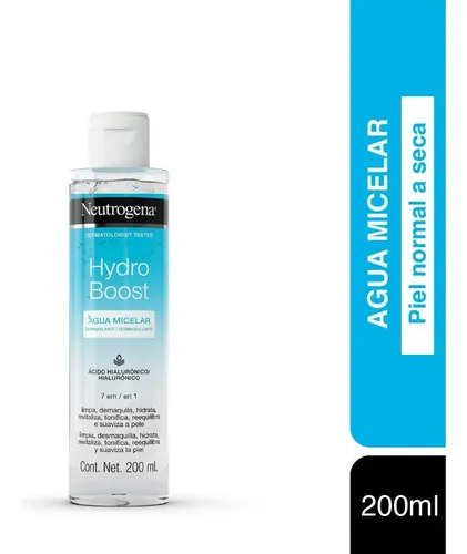 Agua Micelar Desmaquillante Neutrogena Hydro Boost 200 Ml Con Ácido Hialurónico Para Pieles Normales a Secas