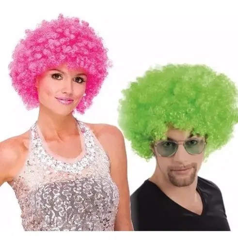 Pelucas Afro Rulos Cotillon Carioca Fiesta Varios Colores