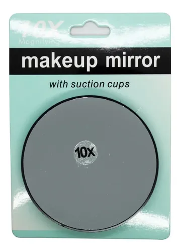 Espejo Circular Con Aumento 10x Maquillaje Depilación C.6025 Negro