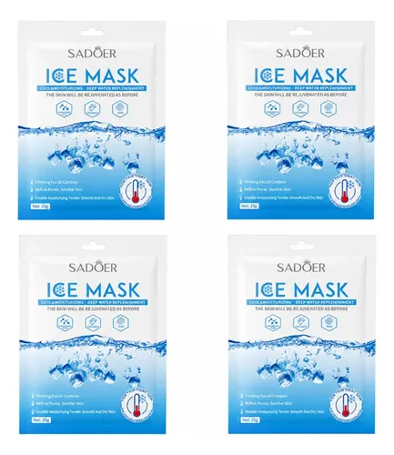 Set X4 Mascarilla Facial Sadoer Ice Mask Hidratante