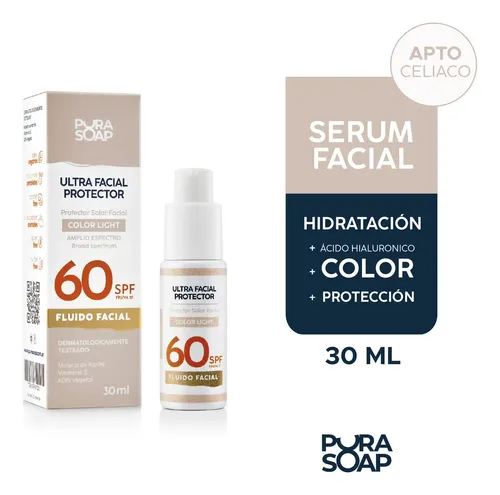 Protector Solar Facial Factor 60 Tono Light Antiage Piel Sensible Fluido