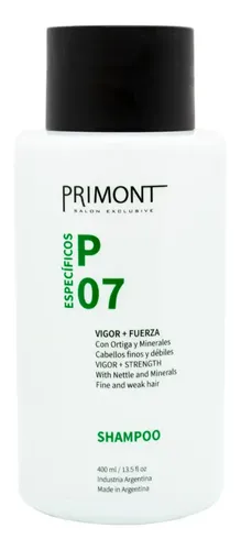 Shampoo P07 Anticaída Preventivo, Fuerza y Vigor, Con Ortiga y Minerales X 400 Ml – Primont