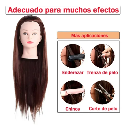 Km Cabeza De Maniquí De Entrenamiento De Peluquería 26 -. Marrón Oscuro