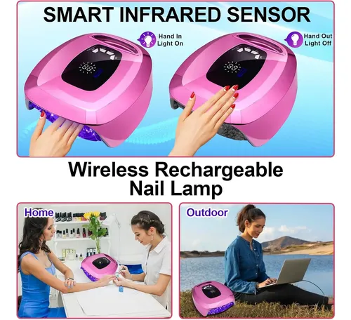 Lámpara Uv Led Portátil 108w Secado Rápido Gel Uñas