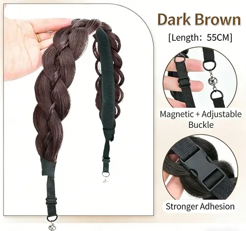 Extension Cabello Di Trenzado Peluca, Ajustable 4 Tonos Negro Pelucas Ajustables De Belleza