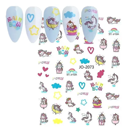 Stickers Autoadhesivos P/uñas Motivos Infantiles, Personajes