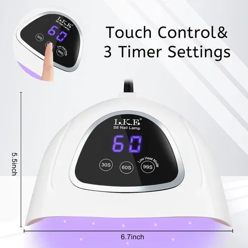 Lámpara Uv Led Para Uñas Lke 72w Con Pantalla Táctil