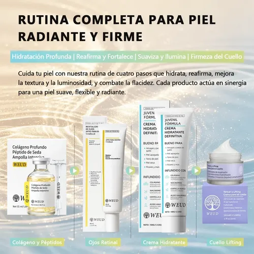 Kit Reafirmante Antiarrugas Con Colágeno Y Brillo Completo