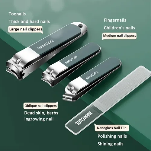 Set De Manicure 10 Piezas Con Estuche Portátil E