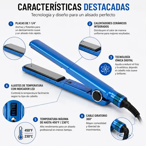 Plancha Alisadora Digital Para Un Cabello Más Suave Y Brilla