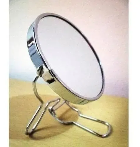 Espejo Con Maquillaje Aumento Doble Faz 5 Pulgadas Metalico