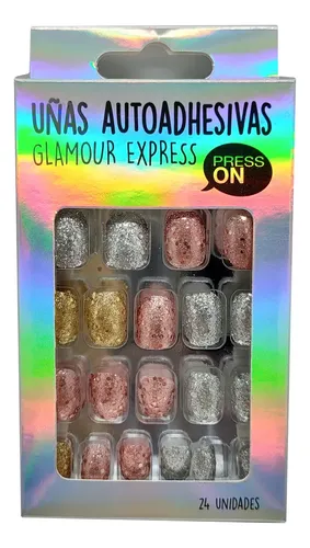 Uñas Autoadhesivas Press On Con Pegamento Reutilizables