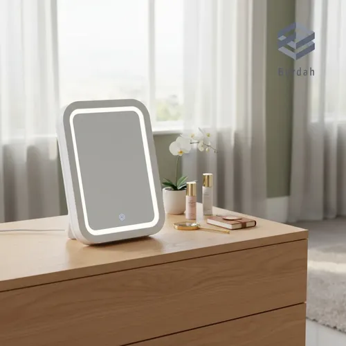 Espejo Con Luz Led Plegable Recargable Usb Maquillaje