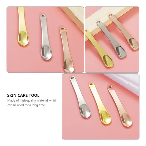 9pcs Assorted Color Metal Makeup And Skin Care Spoons Set