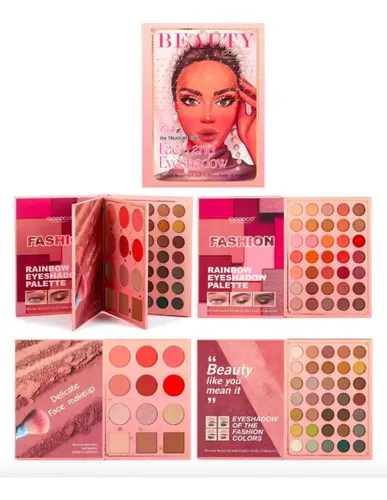 Mega Paleta Libro Maquillaje Profesional Sombras Labiales