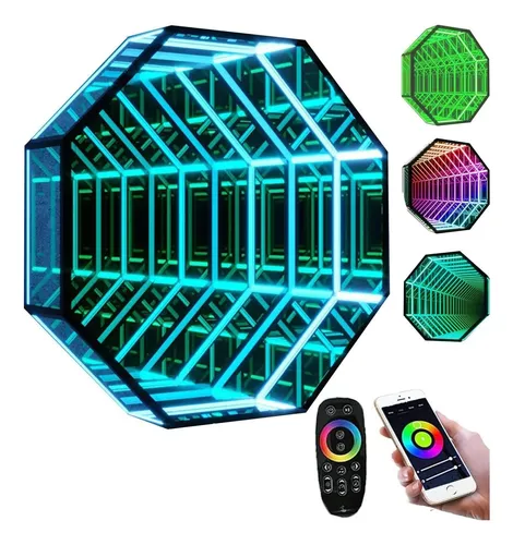 Luz Led Espejo Infinito 3d 30cm Para Dormitorio