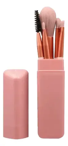 5 Pinceles De Maquillaje Kit Con Portapinceles.