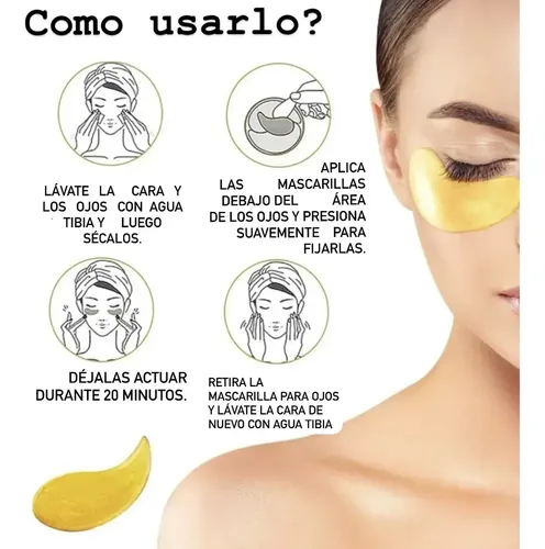 Parche Hidrogel Contorno Ojeras Colageno Gold 24 K 30 Pares