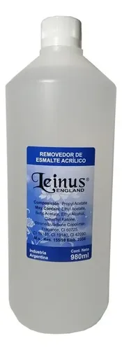 Removedor Esmalte Semipermanente Con Acetona Profesional 980ml Leinus