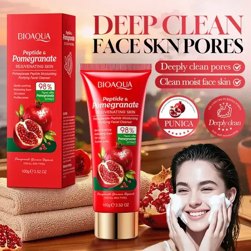 Limpiador Facial Péptidos Y Extracto De Granada 100g Bioaqua