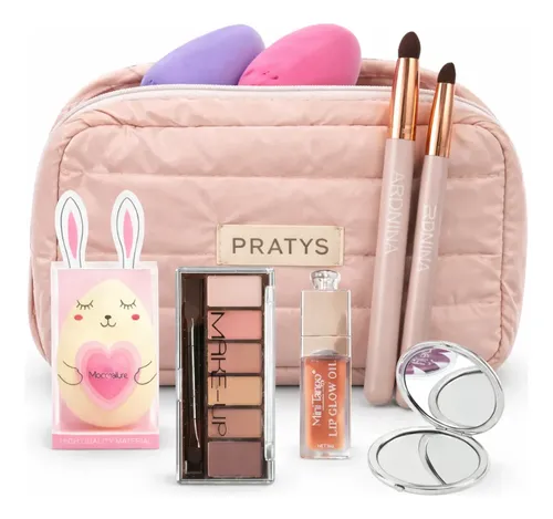 Kit Maquillaje Con Neceser Accesorios Y Paleta De Sombras