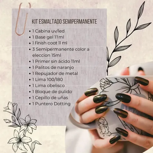 Kit Inicial X 14u Tejar Manicuria Esmalte Semi Cabina Led Uv
