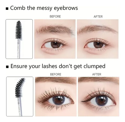 10 Gupillones Cepillos Pestañas Cejas Tube Diamond Glitter