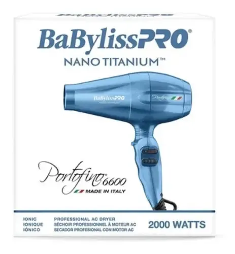 Secador De Pelo Babylisspro Nano Titanium Portofino 6600 Color Negro