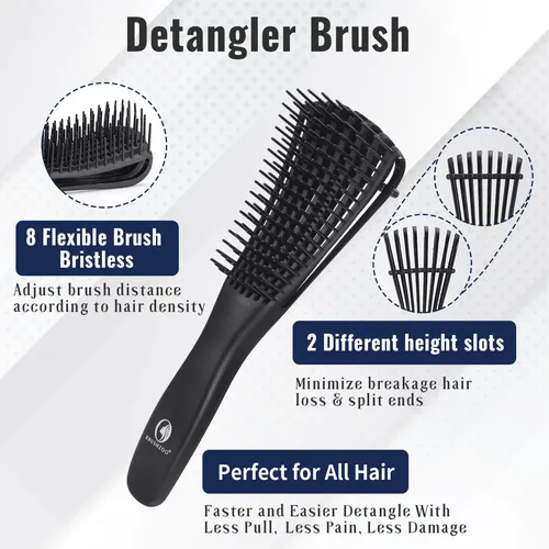 Set De Cepillos Para Cabello Brushzoo Desenredante Con Spray