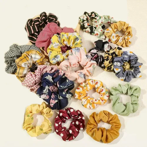 20 Scrunchies Accesorios For Cabello De Estilo Floral
