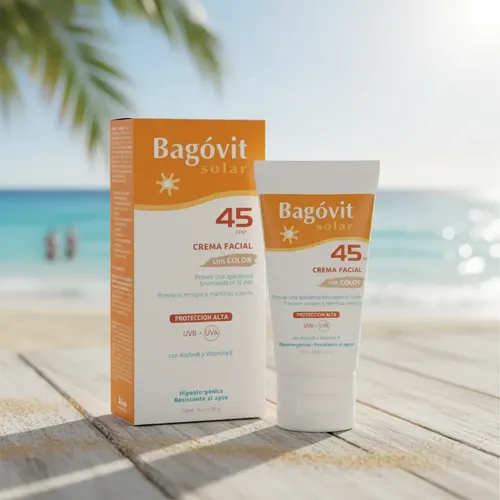 Protector Solar Facial Bagovit Con Color Fps 45 X 50g