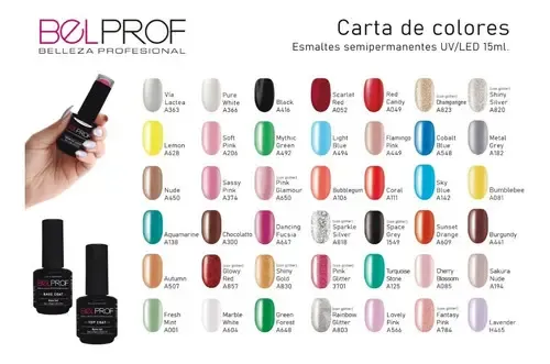 Esmalte Semipermanente Base Coat Uñas Color Led Uv Belprof
