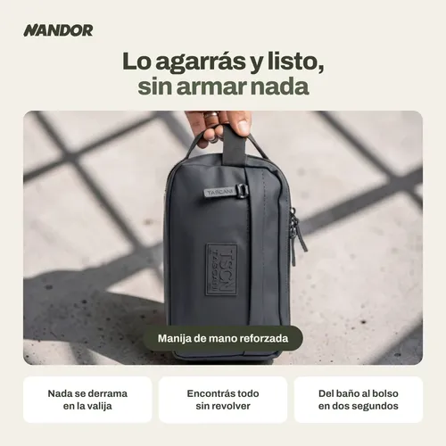 Neceser Para Viajes Tascani Negro Liso Maquillaje