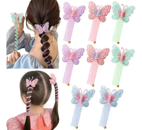 Lazos For El Cabello En Espiral Con Forma De Mariposa C