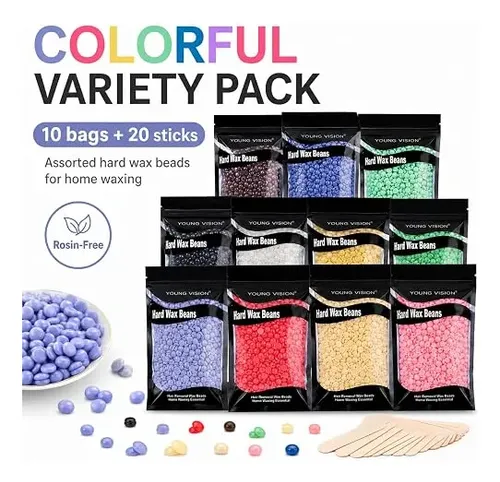 Young Vision Perlas Cera Dura Depilacion 1000g 10 Colores