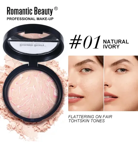 Polvo Compacto Traslúcido Romantic Beauty Base Maquillaje