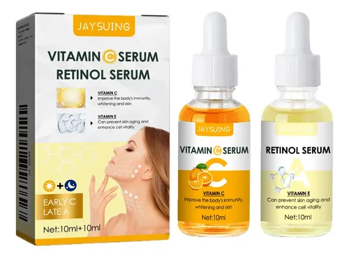 Sérum Facial Jaysuing Vitamina C Y Retinol 10ml + 10ml Todo Tipo De Piel Día