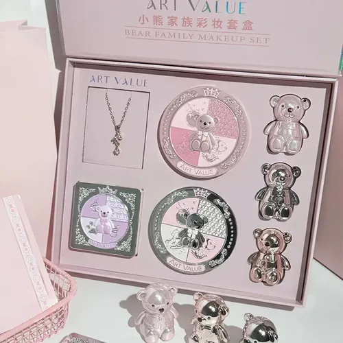 Ry. Set De Maquillaje Rosa Con Cadena, Caja Regalo, /cj