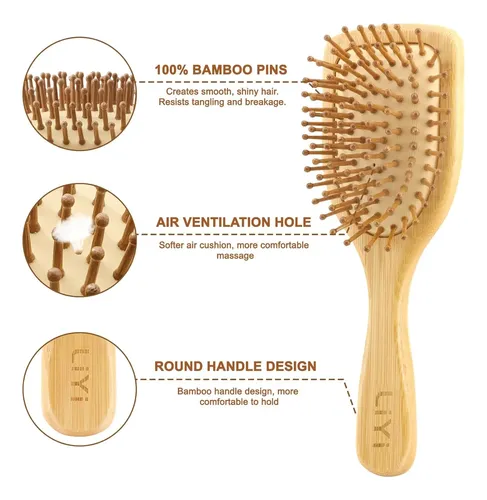 Liyi Cepillo De Bambú Para El Crecimiento Del Cabello Con Ba