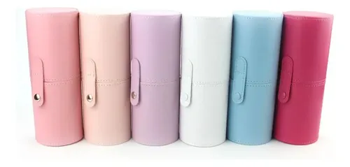– 3 Soporte For Pinceles De Maquillaje Con Tapa Púrpura